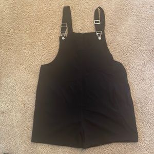 Women's Cotton Linen Short Overalls Cute Bib Shortalls Rompers with Pockets